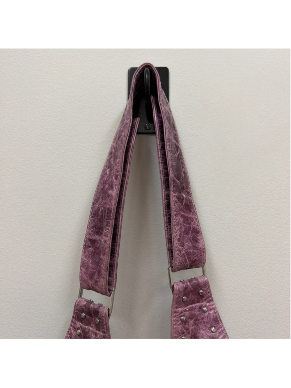 Sash Bag Purple Marbled Classic Studded Leather Bag! - Picture 3 of 7